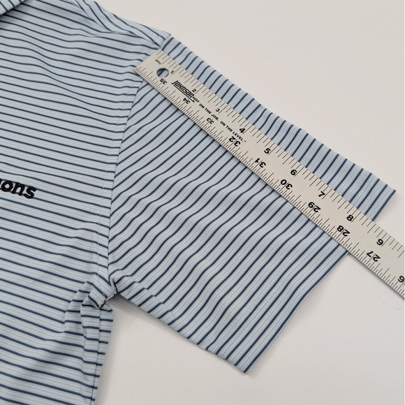 FootJoy Tour Issue Polo Mens‎ Small Blue Striped Performance - Picture 7 of 9